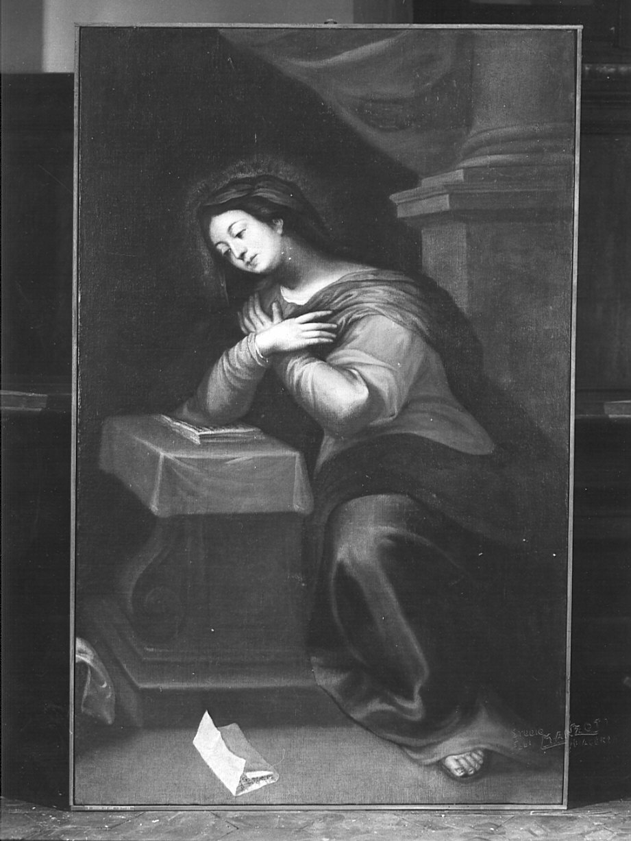 Madonna annunciata (dipinto, opera isolata) - ambito emiliano (sec. XVII)