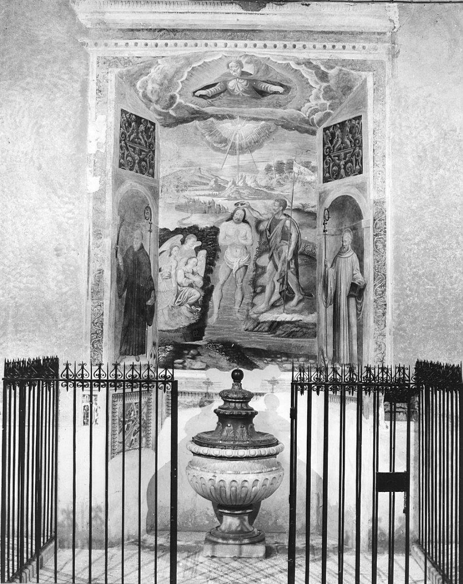 battesimo di Cristo/ Santi (dipinto, ciclo) - ambito milanese (sec. XVI)
