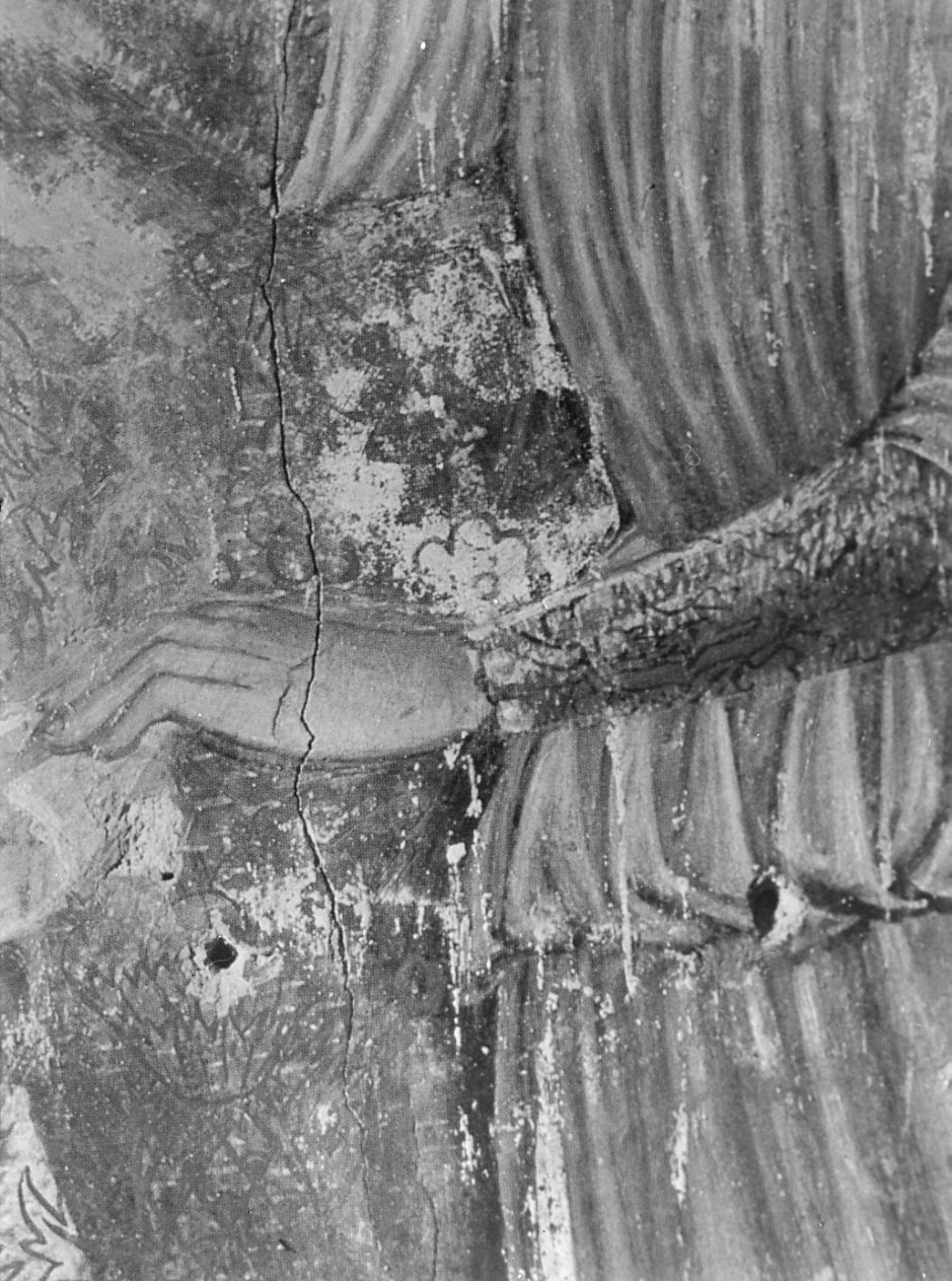 angeli (decorazione pittorica, frammento) - ambito lombardo (fine sec. XV)