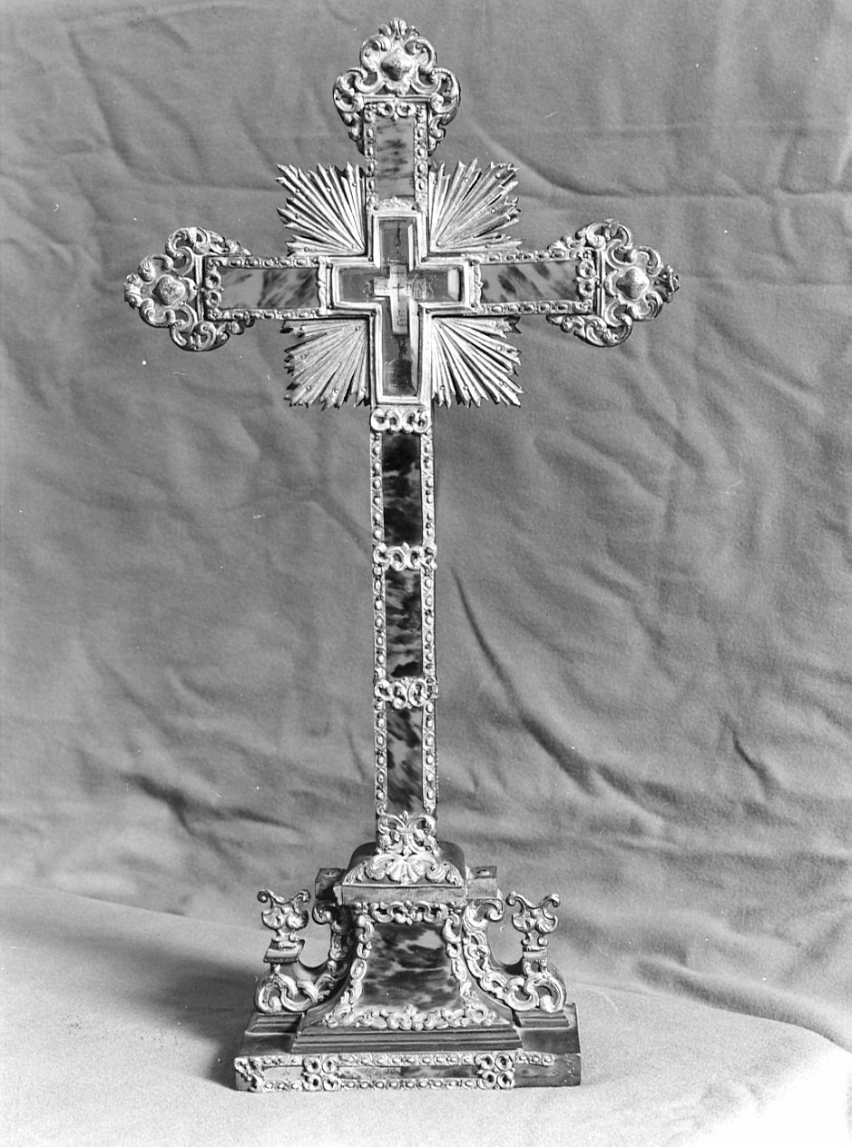 reliquiario - a croce, coppia - bottega lombarda (secc. XVII/ XVIII)