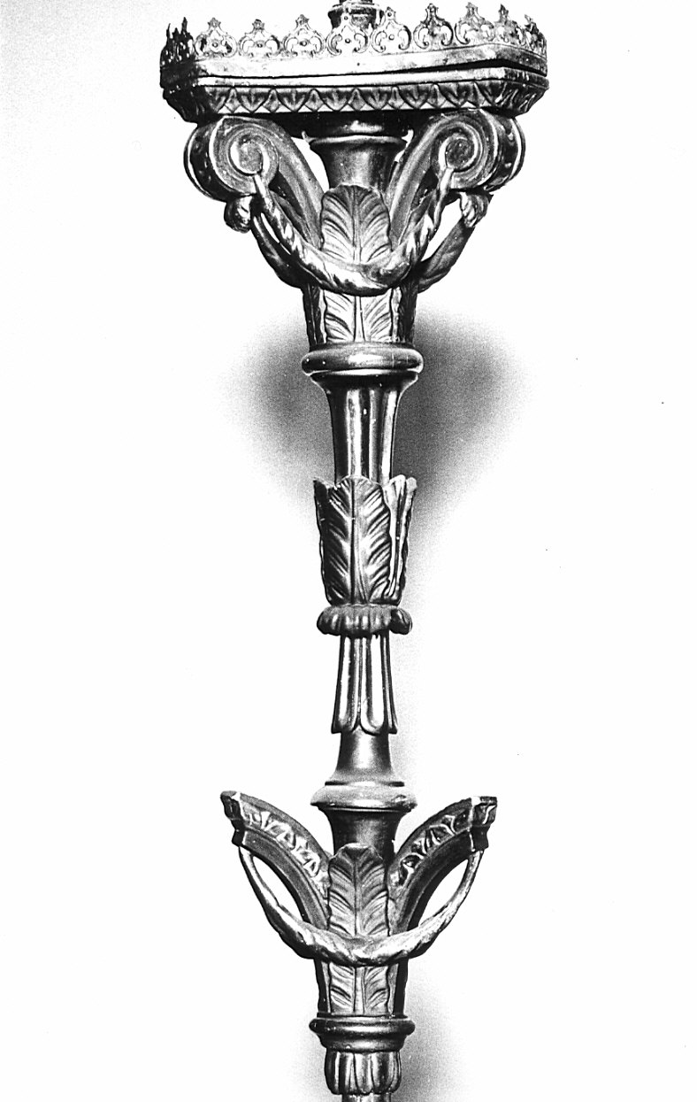 candelabro portatile, coppia - bottega milanese (secc. XVIII/ XIX)