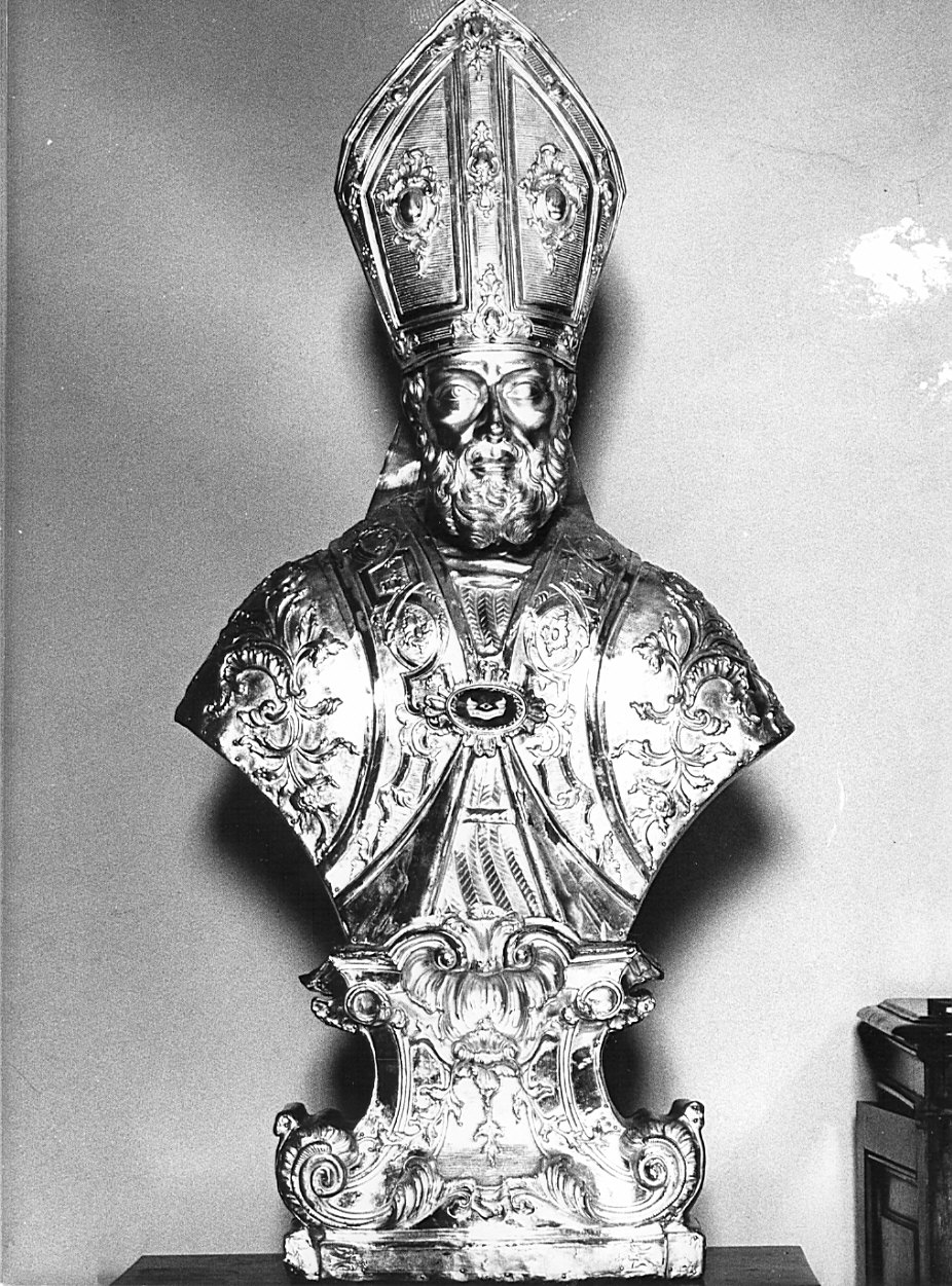 Sant'Ambrogio (reliquiario - a busto, opera isolata) - bottega lombarda (secc. XVIII/ XIX)