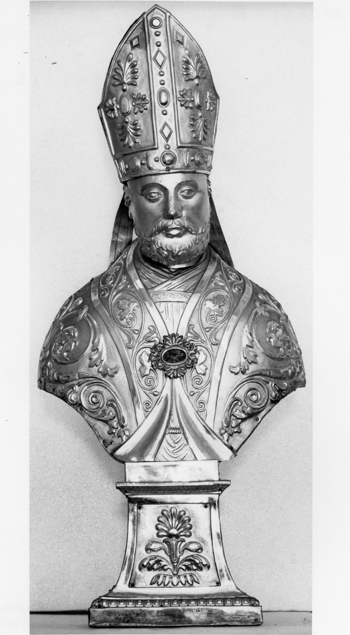 Sant'Agostino (reliquiario - a busto, opera isolata) - bottega lombarda (sec. XIX)