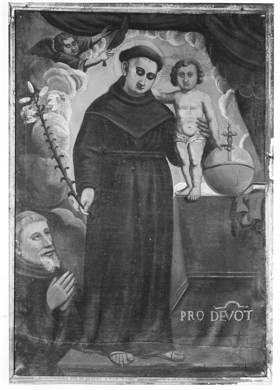 Sant'Antonio da Padova con il bambino (dipinto, opera isolata) - ambito italiano (seconda metà sec. XVII)
