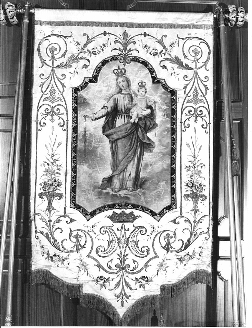 Madonna con Bambino (decorazione pittorica, elemento d'insieme) - ambito italiano (sec. XIX)