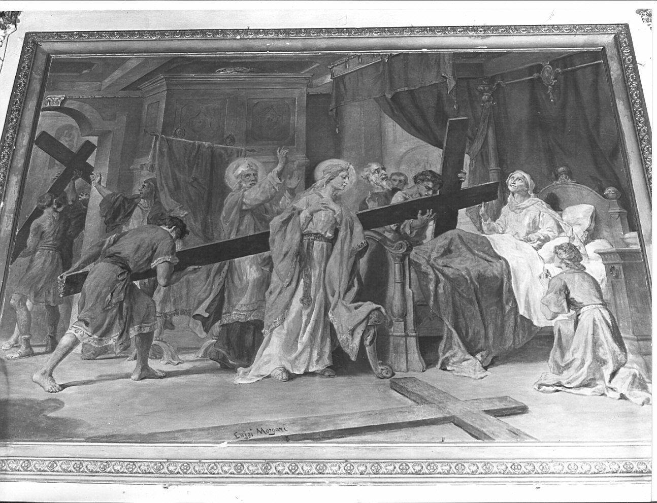 riconoscimento della vera croce (dipinto, opera isolata) di Morgari Luigi (fine/inizio secc. XIX/ XX)