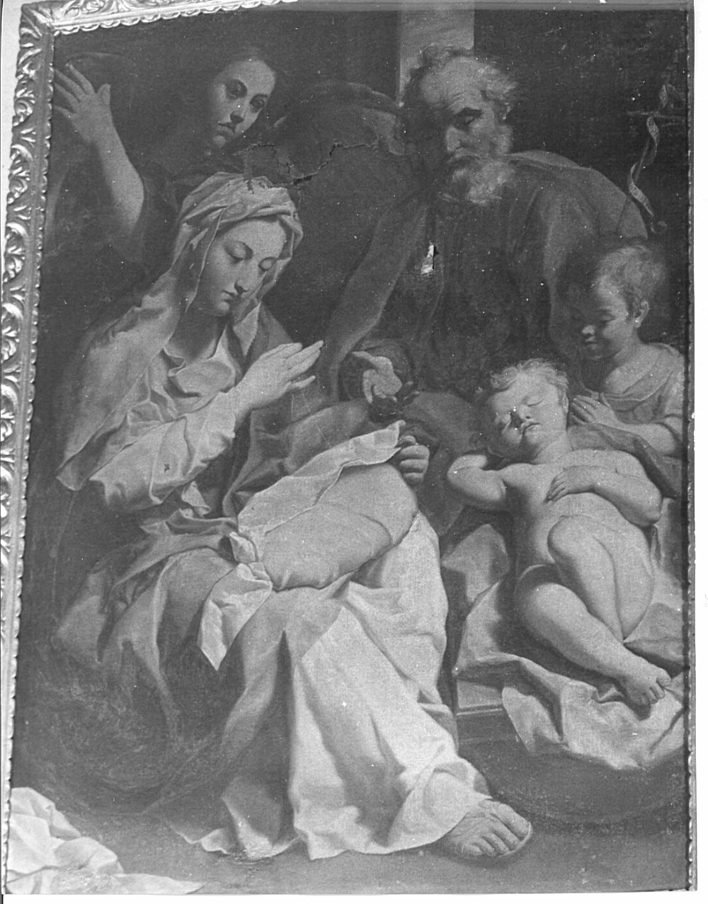 Sacra Famiglia con San Giovanni Battista bambino (dipinto, opera isolata) - ambito italiano (sec. XVII)