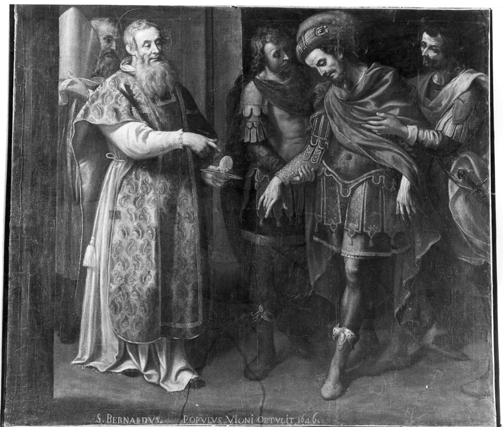 Cavaliere che riceve la comunione (dipinto, opera isolata) - ambito veneto (sec. XVII)