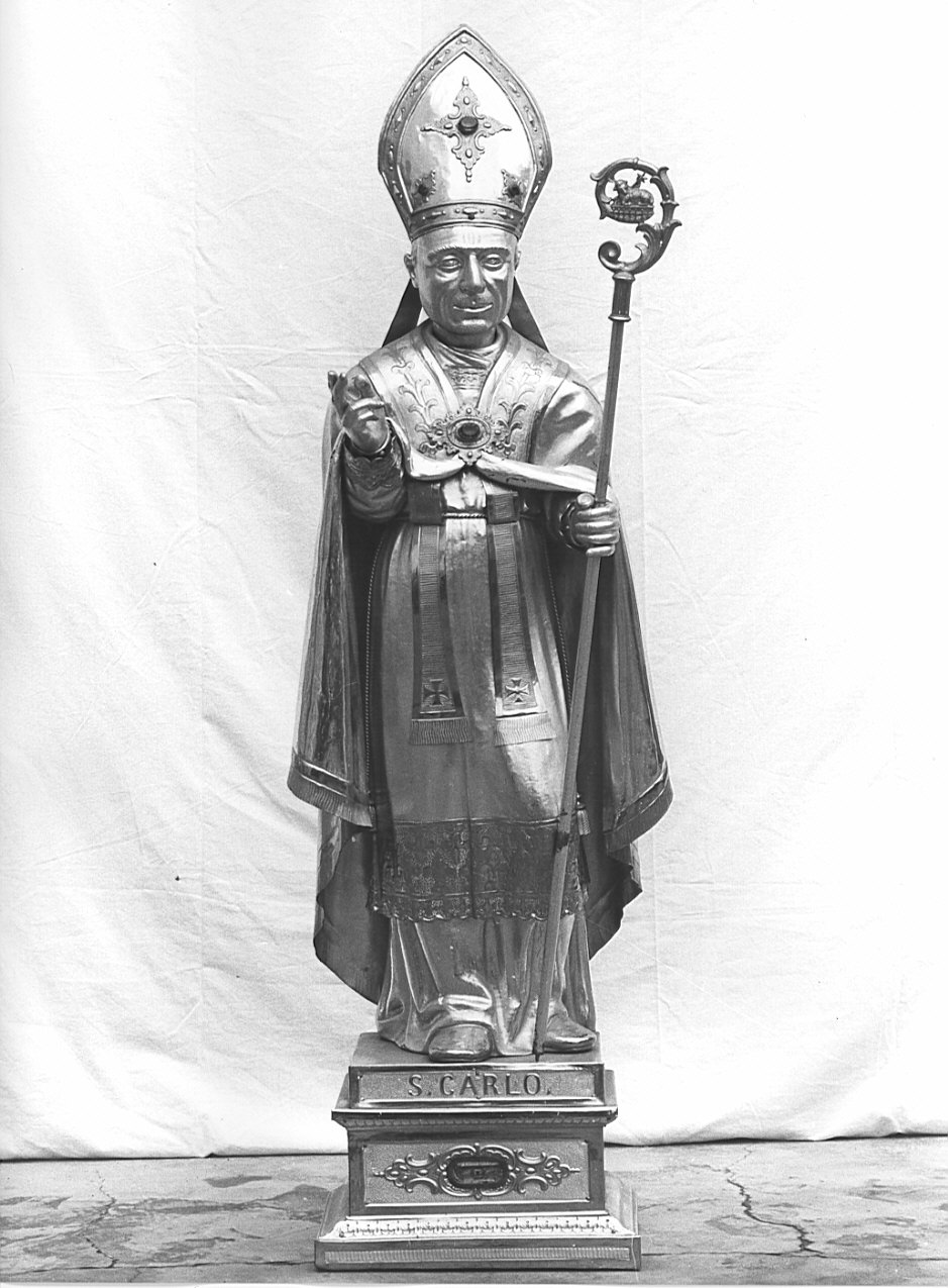 San Carlo Borromeo (reliquiario - a statua, opera isolata) - bottega italiana (fine/inizio secc. XIX/ XX)