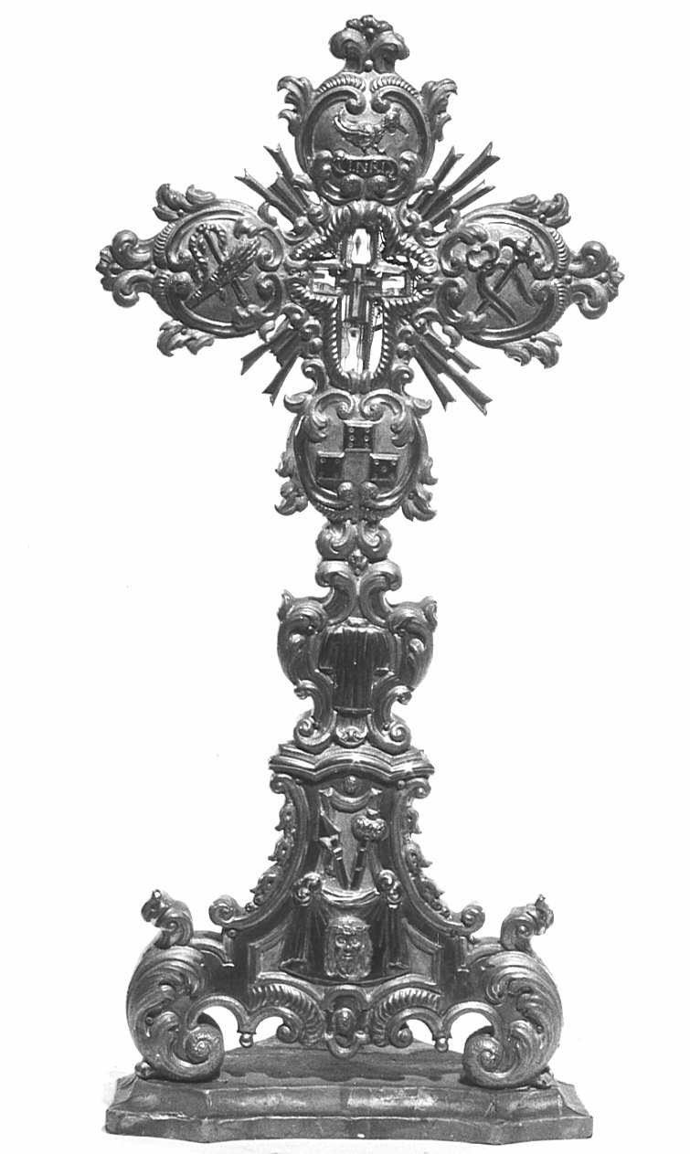 reliquiario - a croce, opera isolata - bottega italiana (sec. XVIII)