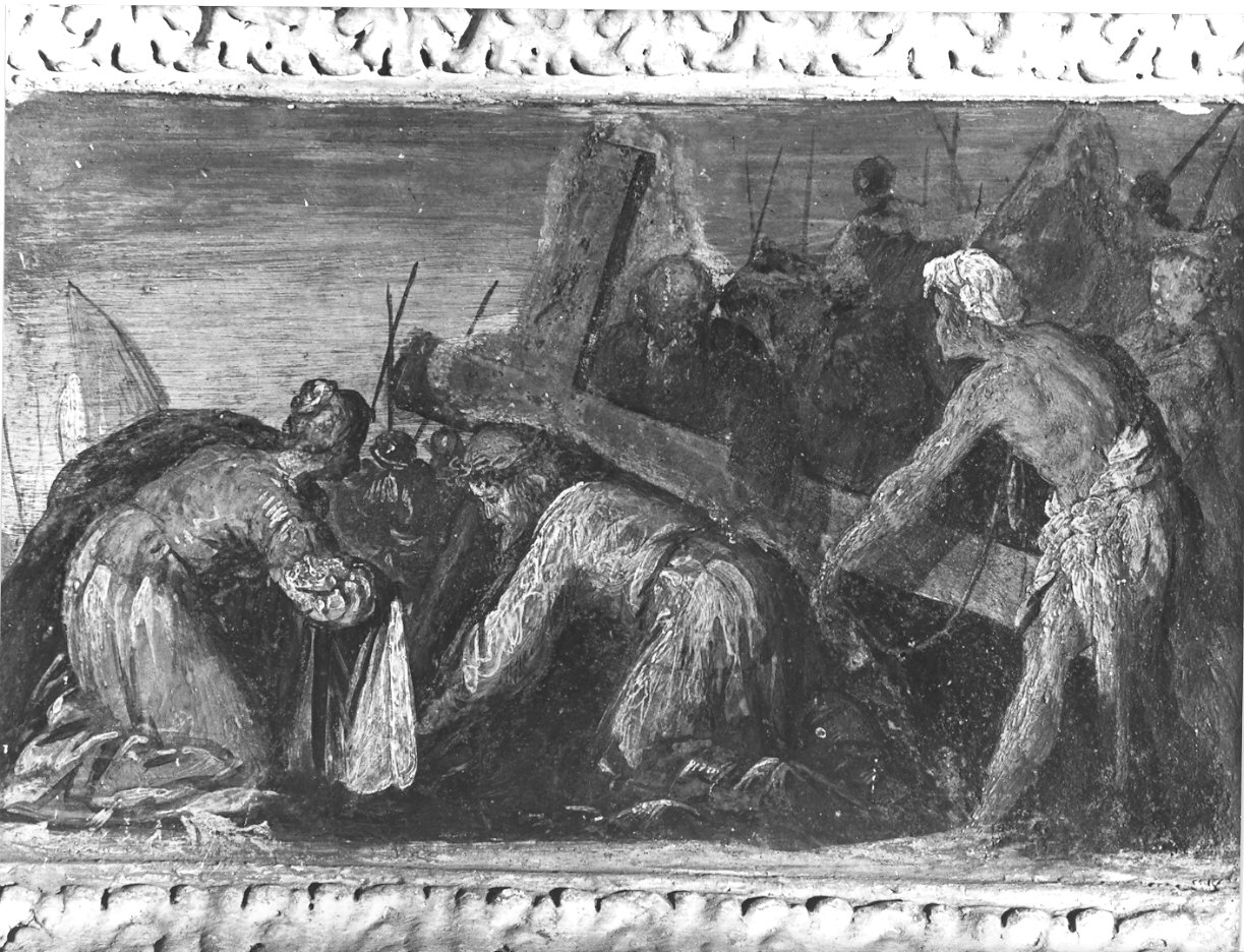 Cristo cade sotto la croce (dipinto, elemento d'insieme) di Nuvolone Panfilo (attribuito) (fine/inizio secc. XVI/ XVII)