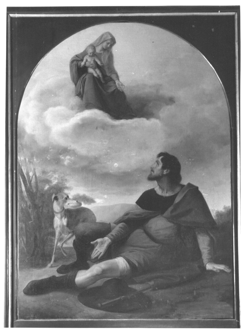 apparizione della Madonna con Bambino a San Rocco (dipinto, opera isolata) di Lamperti Giovanni (sec. XIX)
