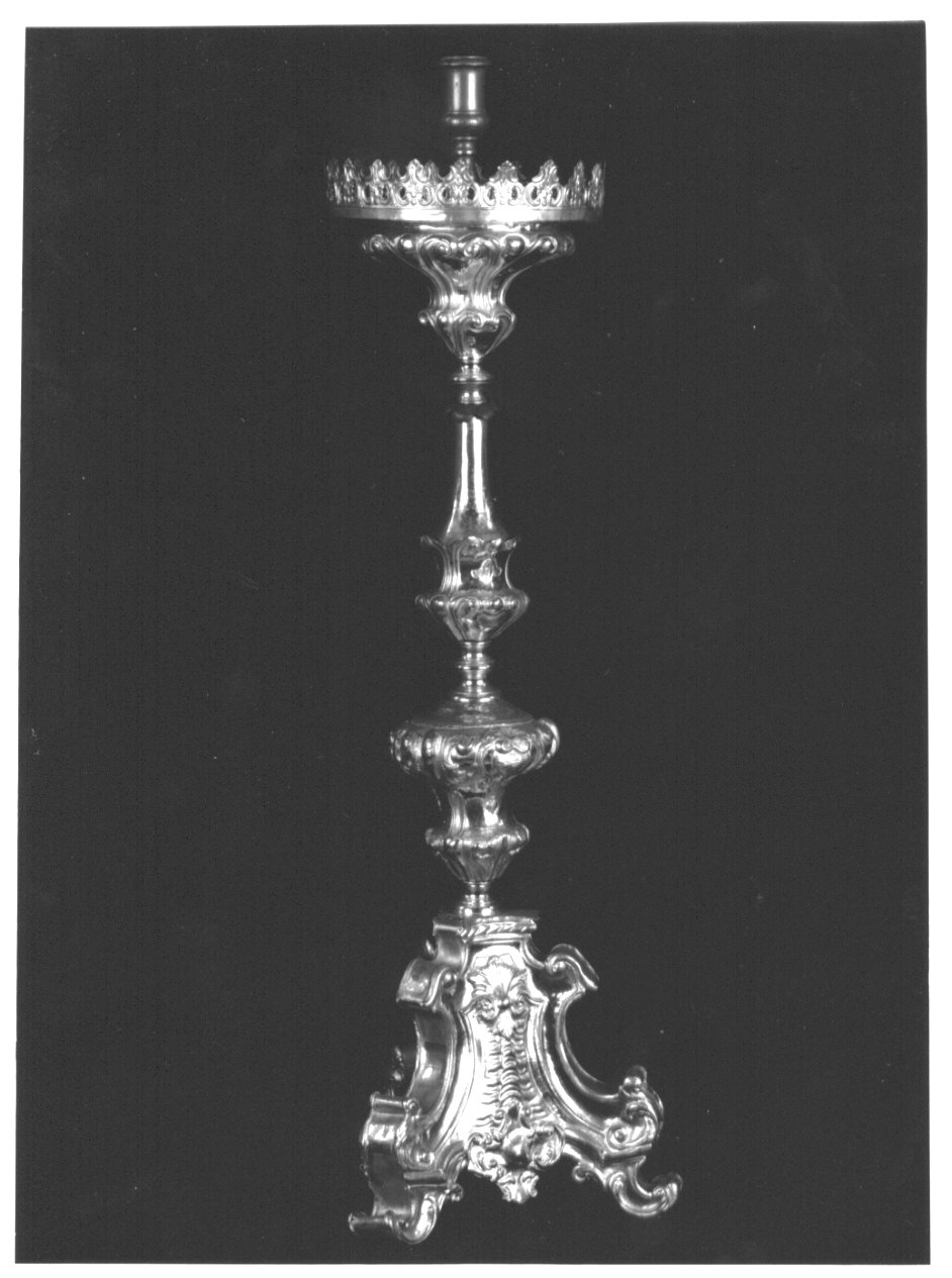 candeliere d'altare, elemento d'insieme - ambito lombardo (sec. XVIII)