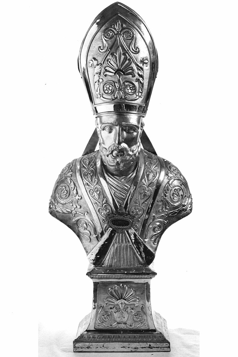 Sant'Ambrogio (reliquiario - a busto, opera isolata) - bottega lombarda (sec. XIX)