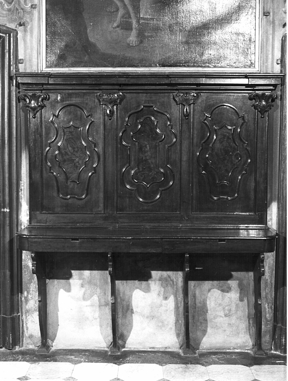 tavolo da muro, opera isolata - bottega lombarda (sec. XVIII)