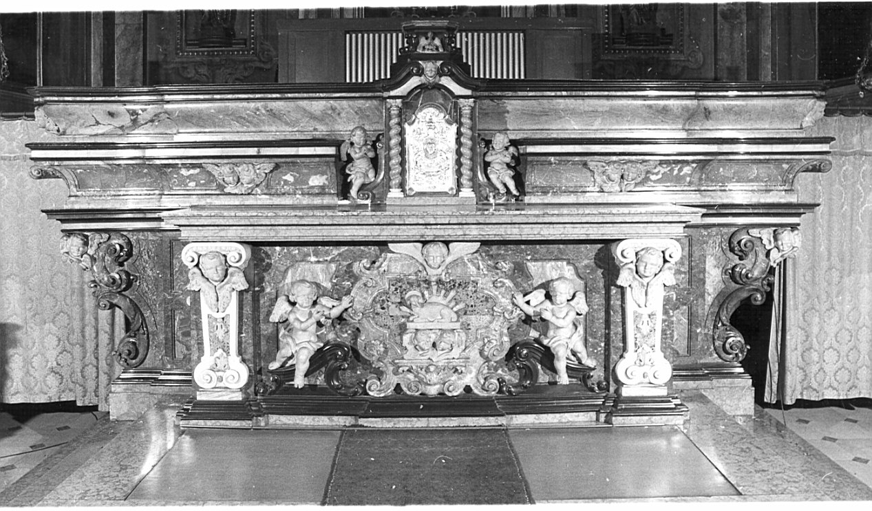 altare maggiore, complesso decorativo - bottega lombarda (fine/inizio secc. XVIII/ XIX)