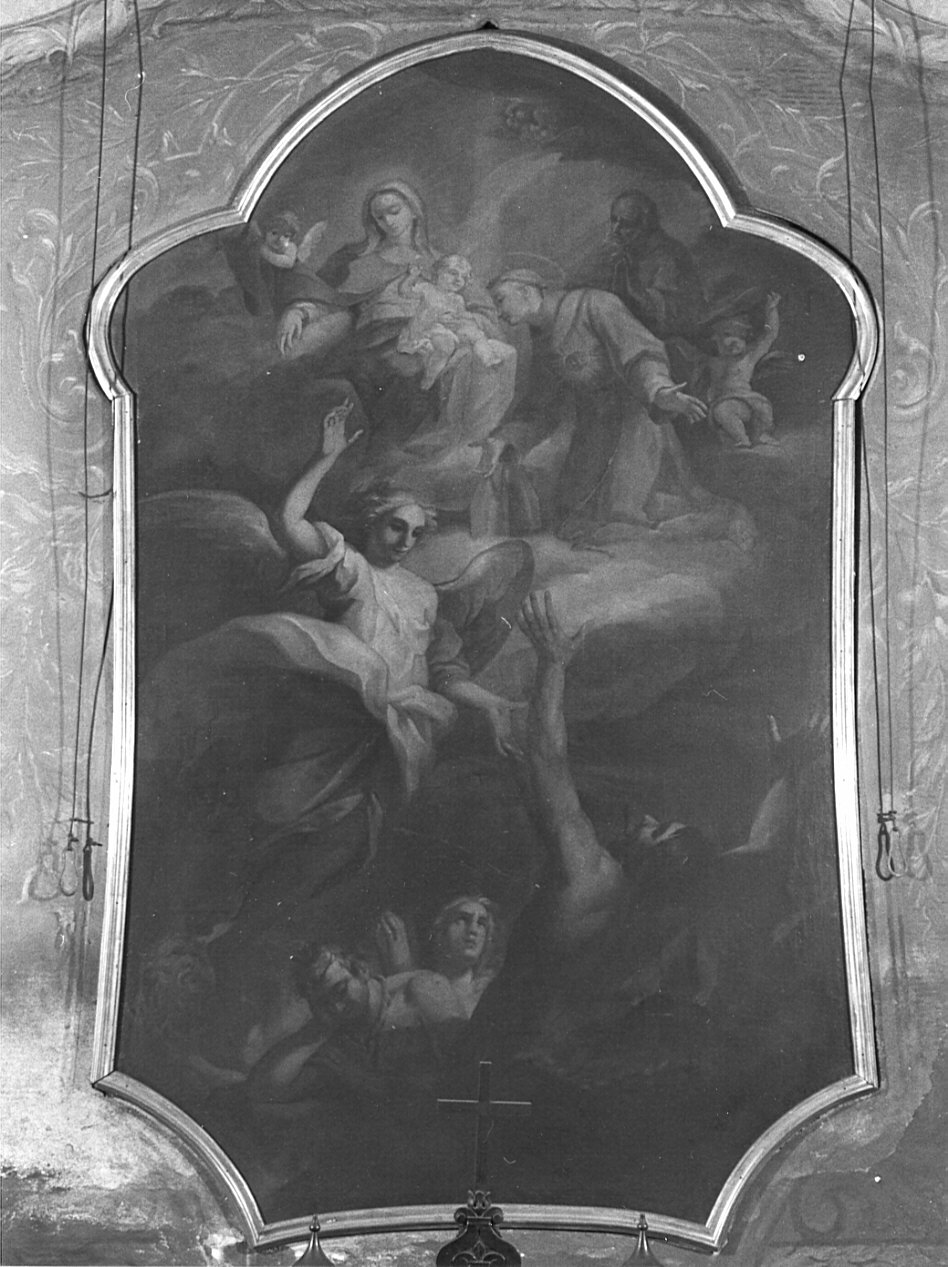 Madonna con Bambino, angeli e anime purganti (dipinto, opera isolata) di Ruggeri Antonio Maria (prima metà sec. XVIII)