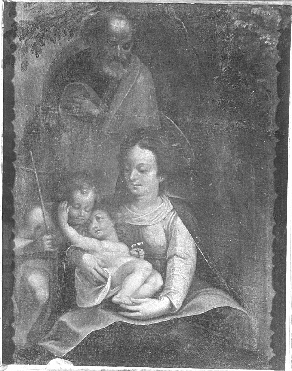 Sacra Famiglia con San Giovanni Battista bambino (dipinto, opera isolata) - ambito lombardo (sec. XVII)