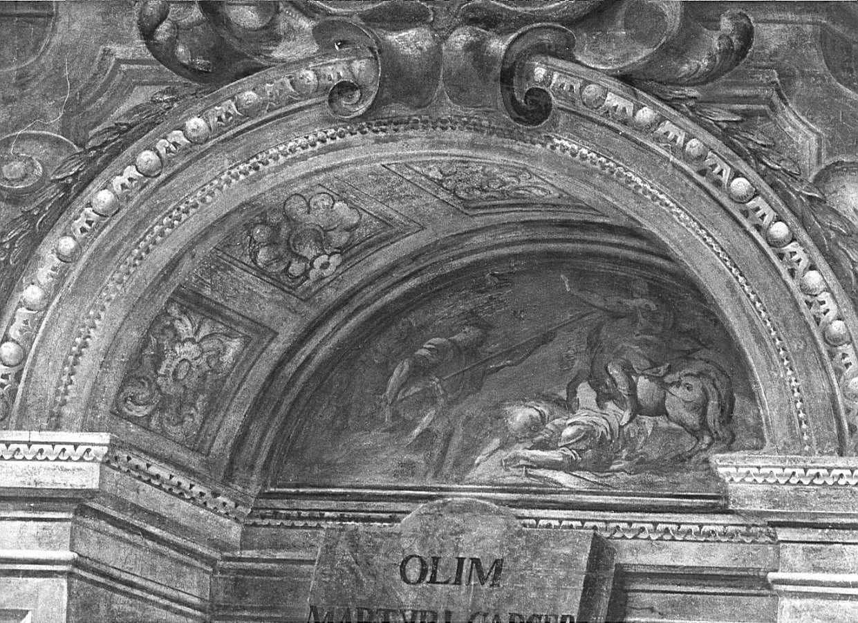 scena della vita di un santo guerriero (?) (dipinto, opera isolata) di Abbiati Filippo, Bianchi Federico (sec. XVII)