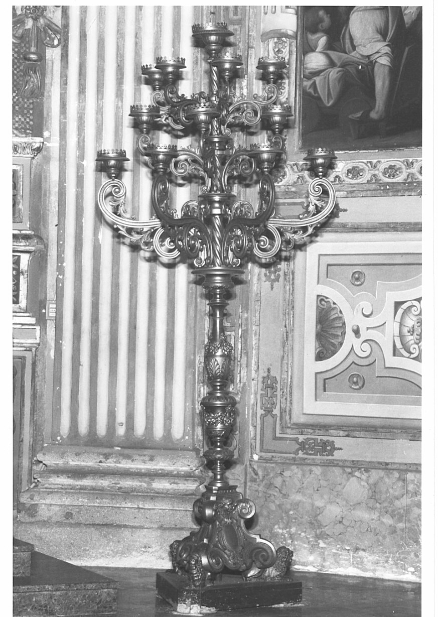 candeliere, opera isolata - bottega lombarda (fine sec. XIX)