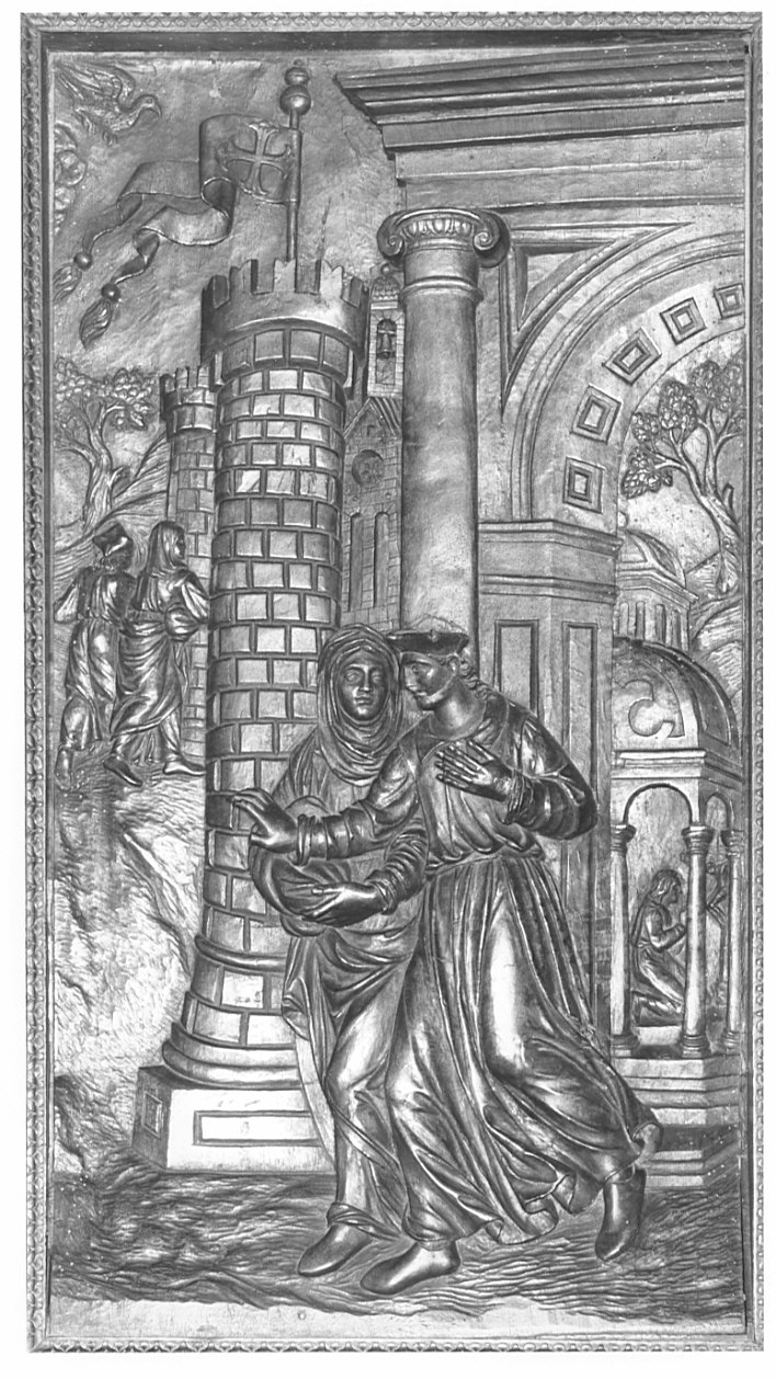 San Benedetto si distacca dal mondo (rilievo, elemento d'insieme) di Santagostino Ambrogio, Passeri Bernardino (sec. XVI)