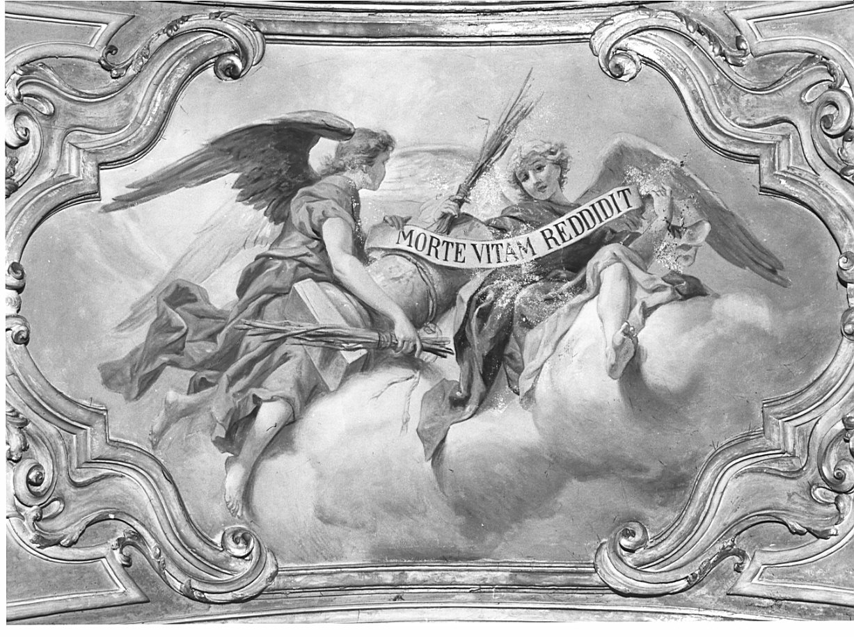 angeli con strumenti della passione (dipinto) di Morgari Luigi (sec. XX)