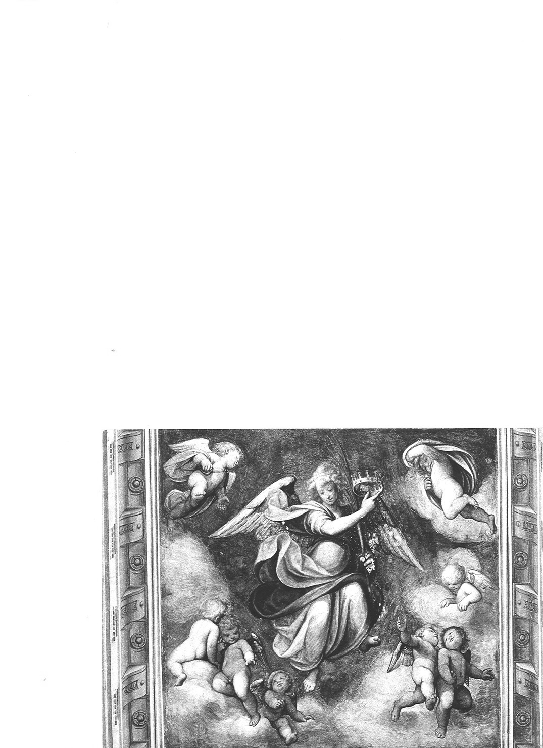 angeli con corona e palma del martirio (dipinto) di Caccia Guglielmo detto Moncalvo (sec. XVII)