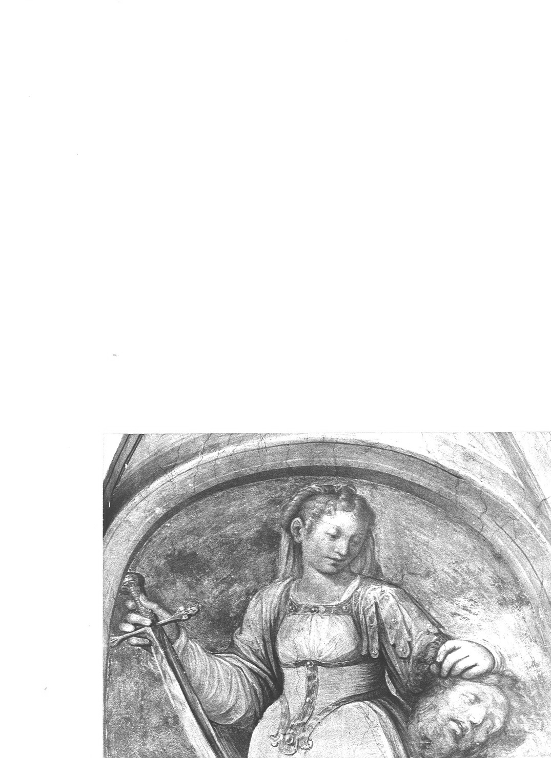 Giuditta con la testa di Oloferne (lunetta) di Caccia Guglielmo detto Moncalvo (sec. XVII)