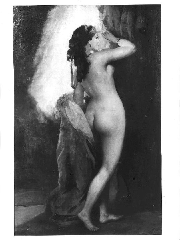 ritratto di donna nuda vista di schiena (dipinto) di Moreau Gustave (sec. XIX)