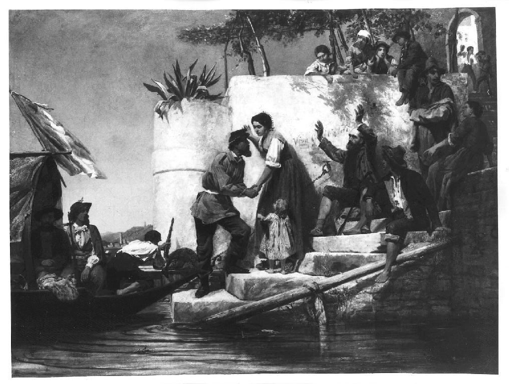 sbarco dei Garibaldini sul Lago di Como (dipinto, opera isolata) di Bridell-Fox Eliza Florence (sec. XIX)
