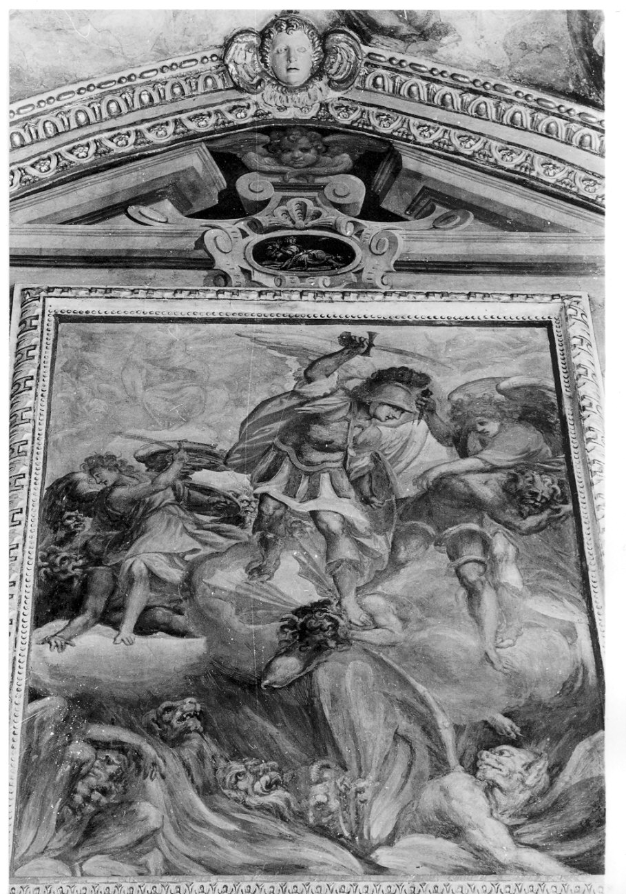 San Michele Arcangelo (dipinto, elemento d'insieme) di Luini Aurelio (attribuito), Luini Giovan Pietro (attribuito) (sec. XVI)