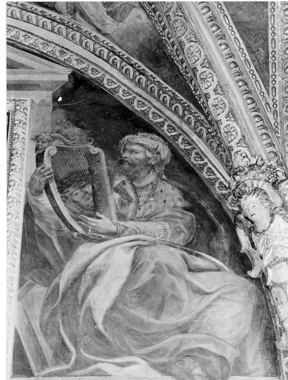 David musico (dipinto, elemento d'insieme) di Luini Aurelio (attribuito), Luini Giovan Pietro (attribuito) (sec. XVI)