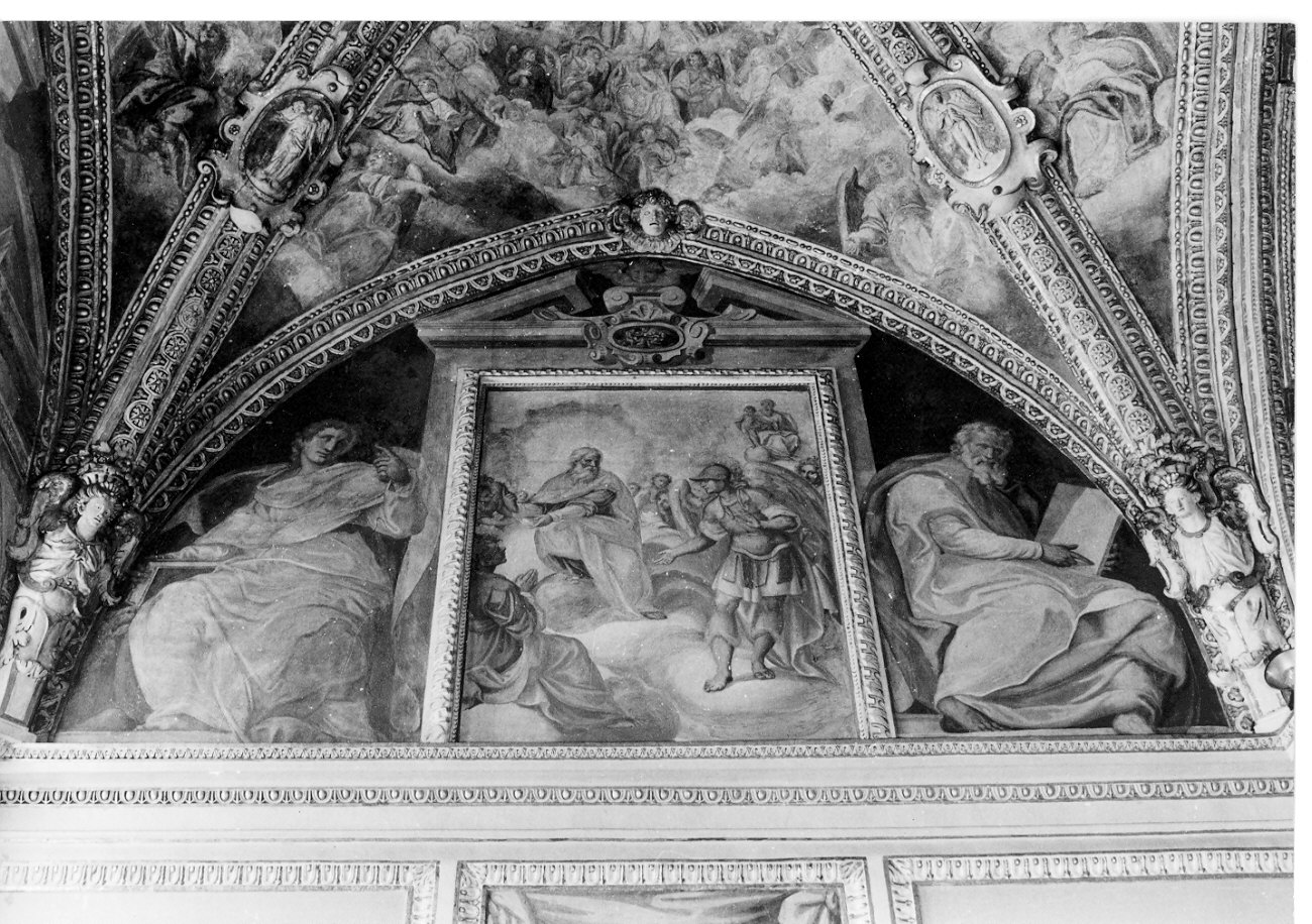 Dio Padre con Arcangelo Gabriele e profeti (dipinto, elemento d'insieme) di Luini Giovan Pietro (attribuito), Luini Aurelio (attribuito) (sec. XVI)