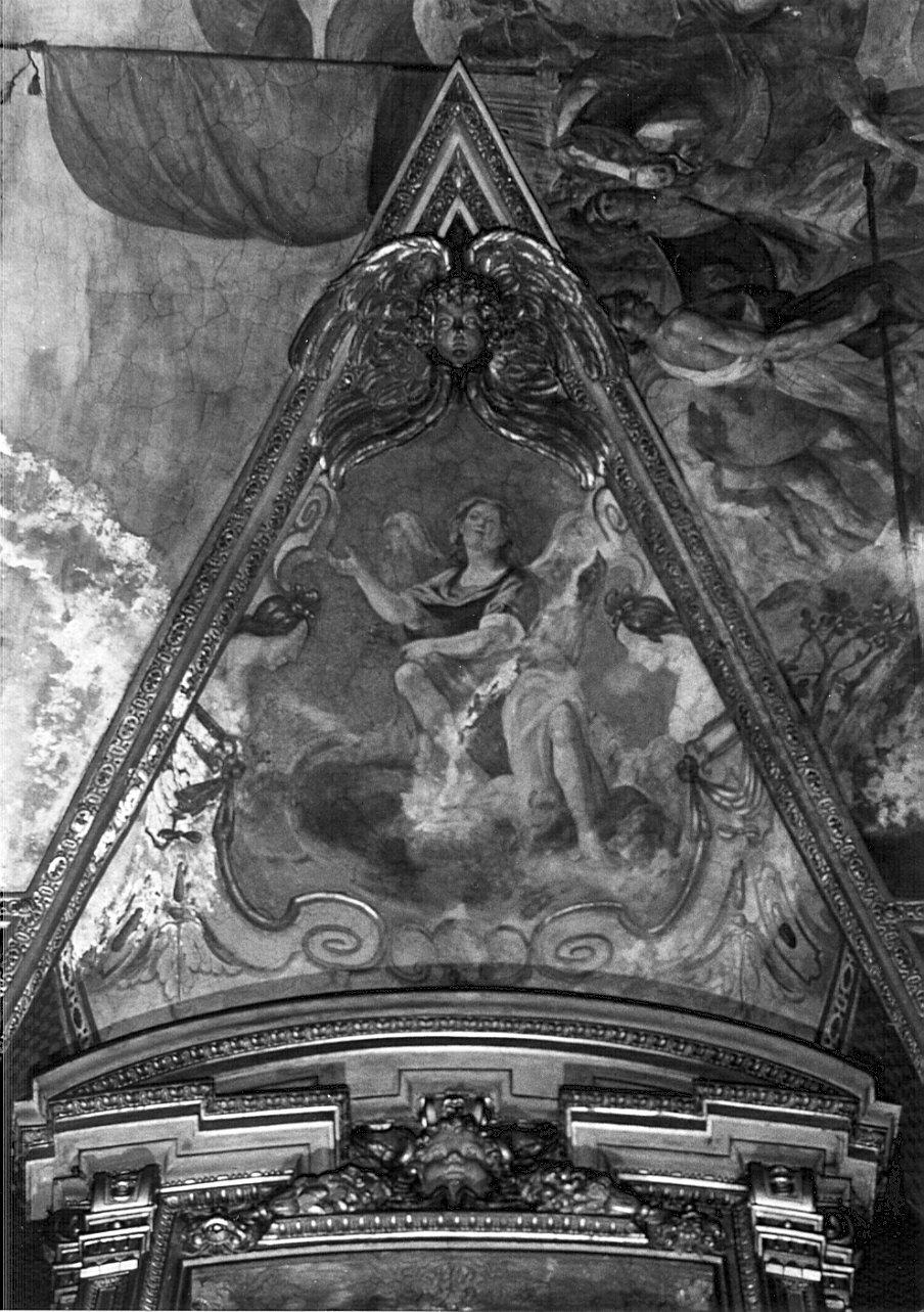 angeli con i simboli della passione (dipinto, elemento d'insieme) di Carlone Giovanni detto Genovese, Carlone Giovanni Battista (prima metà sec. XVII)