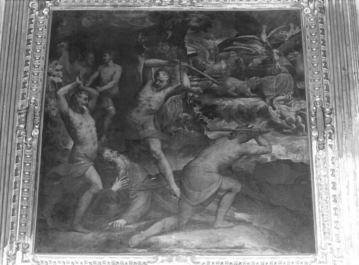 Sant'Antonio Abate tormentato dai demoni (dipinto, opera isolata) di Pellegrino Domenico (attribuito) (seconda metà sec. XVI)
