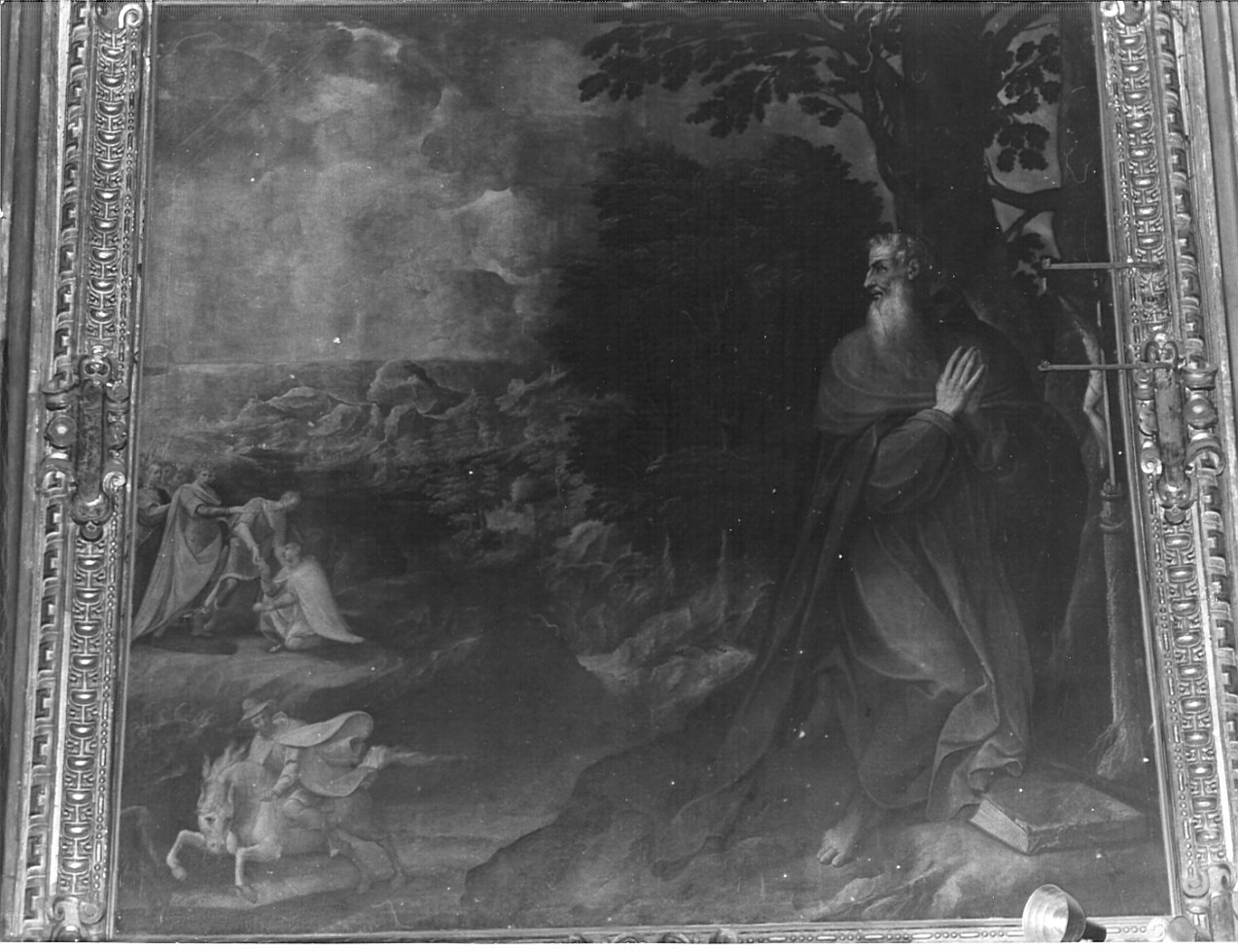 episodio della vita di un santo eremita (dipinto, opera isolata) di Pellegrino Domenico (attribuito) (seconda metà sec. XVI)