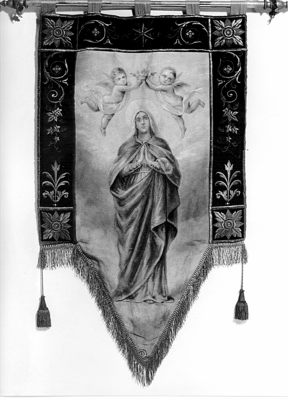 Madonna Incoronata (stendardo processionale, opera isolata) - manifattura lombarda (fine/inizio secc. XIX/ XX)