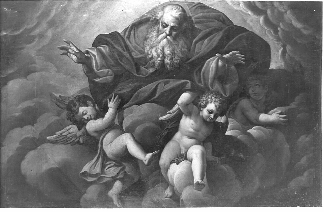Dio Padre e angeli (dipinto, opera isolata) di Nuvolone Panfilo (attribuito) (sec. XVII)