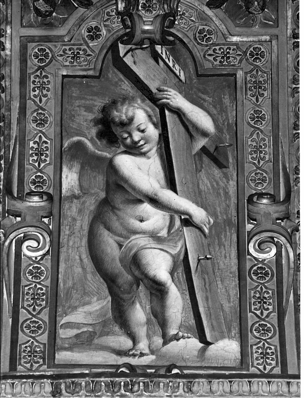 putti con simboli della Passione (decorazione pittorica, opera isolata) di Nuvolone Panfilo (attribuito) (sec. XVII)