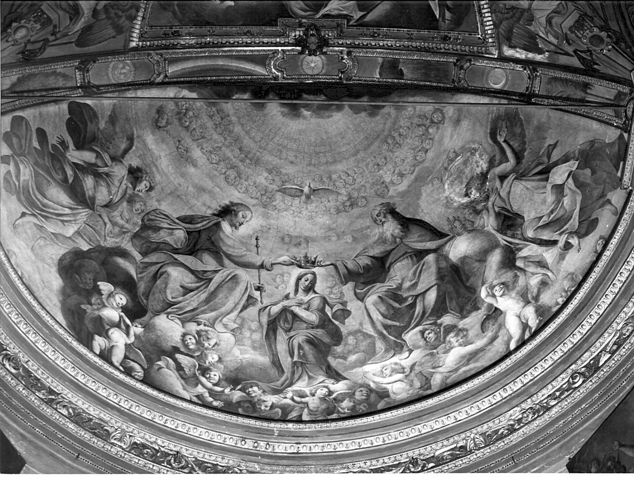 incoronazione di Maria Vergine (dipinto, opera isolata) di Nuvolone Panfilo (attribuito) (sec. XVII)