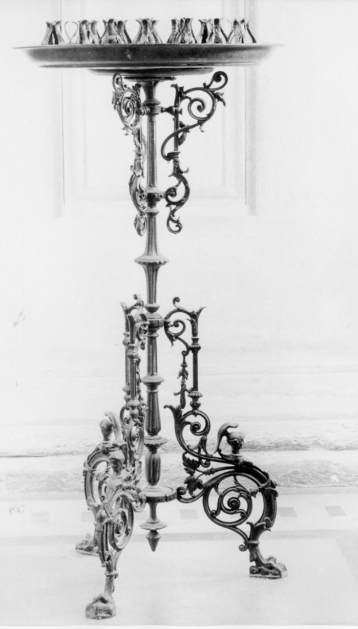 candeliere d'altare, opera isolata - bottega lombarda (fine/inizio secc. XIX/ XX)