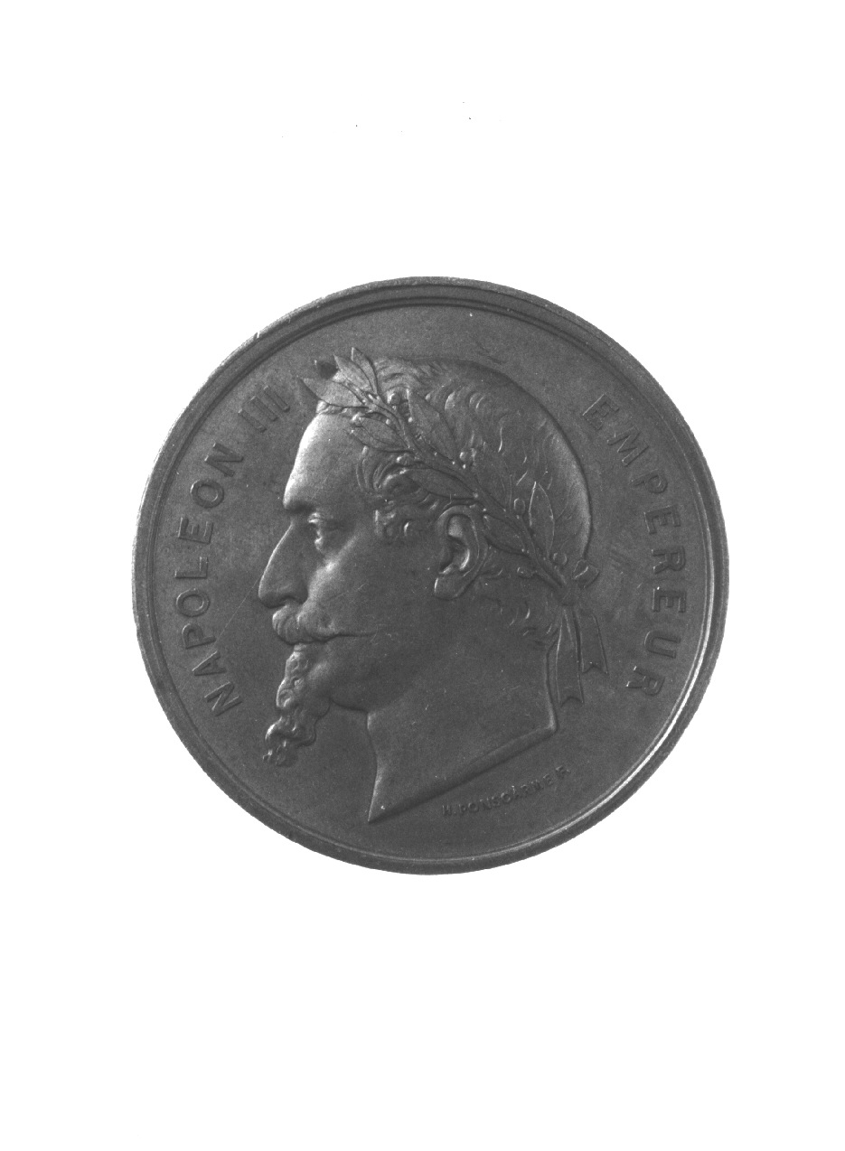 ritratto di Napoleone III, ritratto di sovrano (medaglia, opera isolata) - produzione francese (sec. XIX)