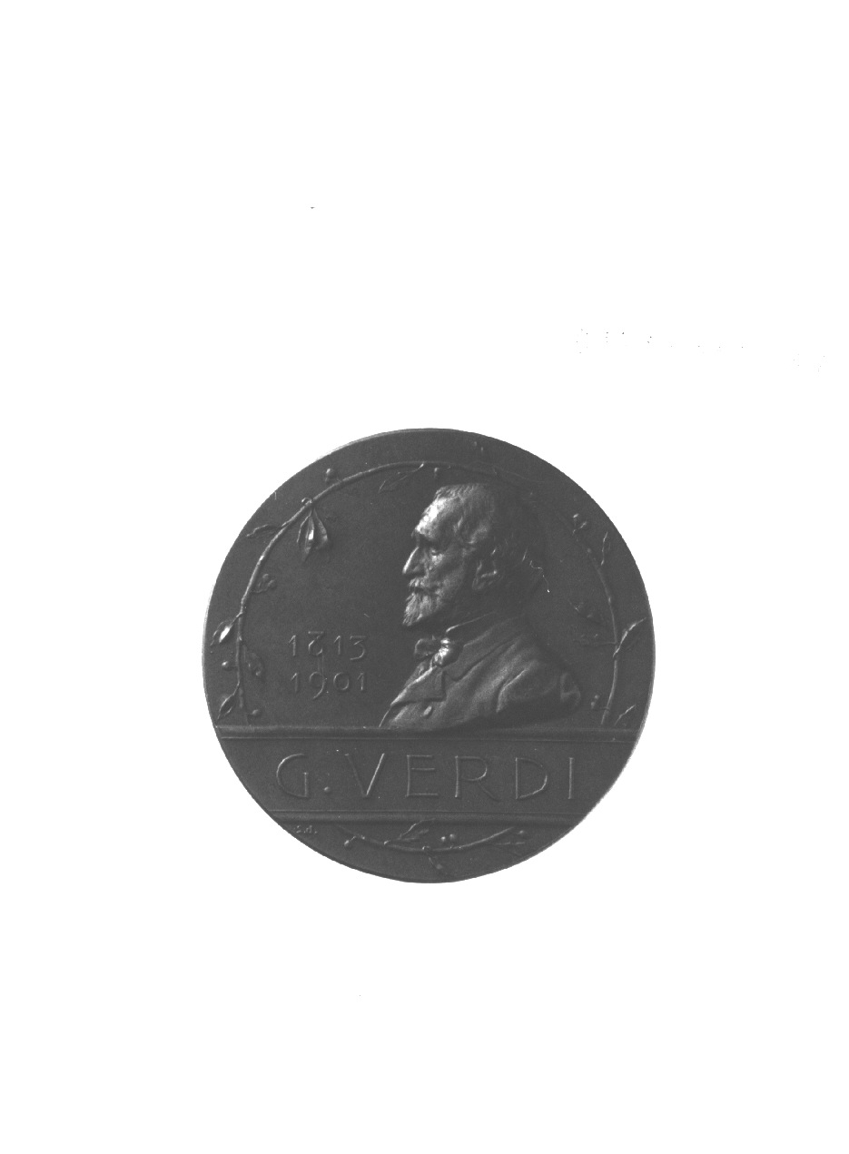 ritratto di Giuseppe Verdi, ritratto di Giuseppe Verdi (medaglia, opera isolata) di Ditta Johnson Stefano (sec. XX)