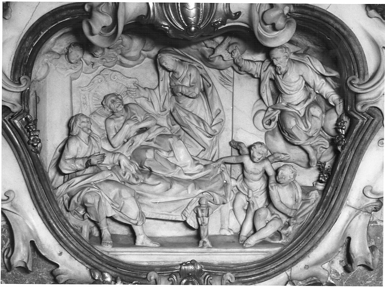 morte di San Giuseppe (rilievo, elemento d'insieme) di De Paoli Ambrogio (attribuito) (sec. XVIII)
