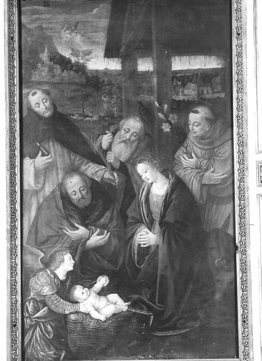 natività di Gesù (dipinto, opera isolata) di Stella Fermo detto Fermo da Caravaggio (sec. XVI)