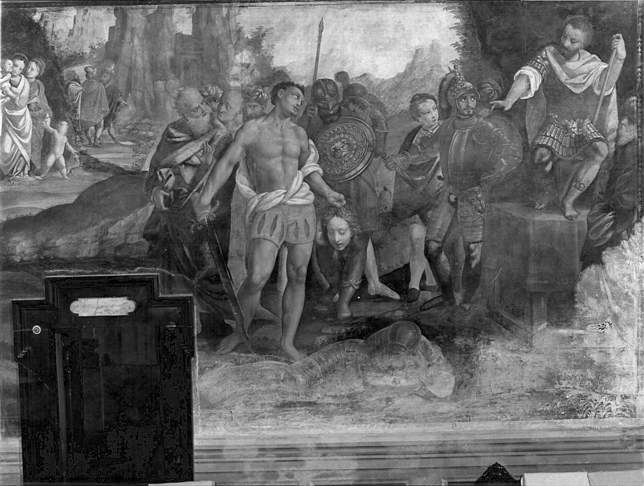 Martirio di San Giorgio (dipinto, elemento d'insieme) di Lanino Bernardino (sec. XVI)