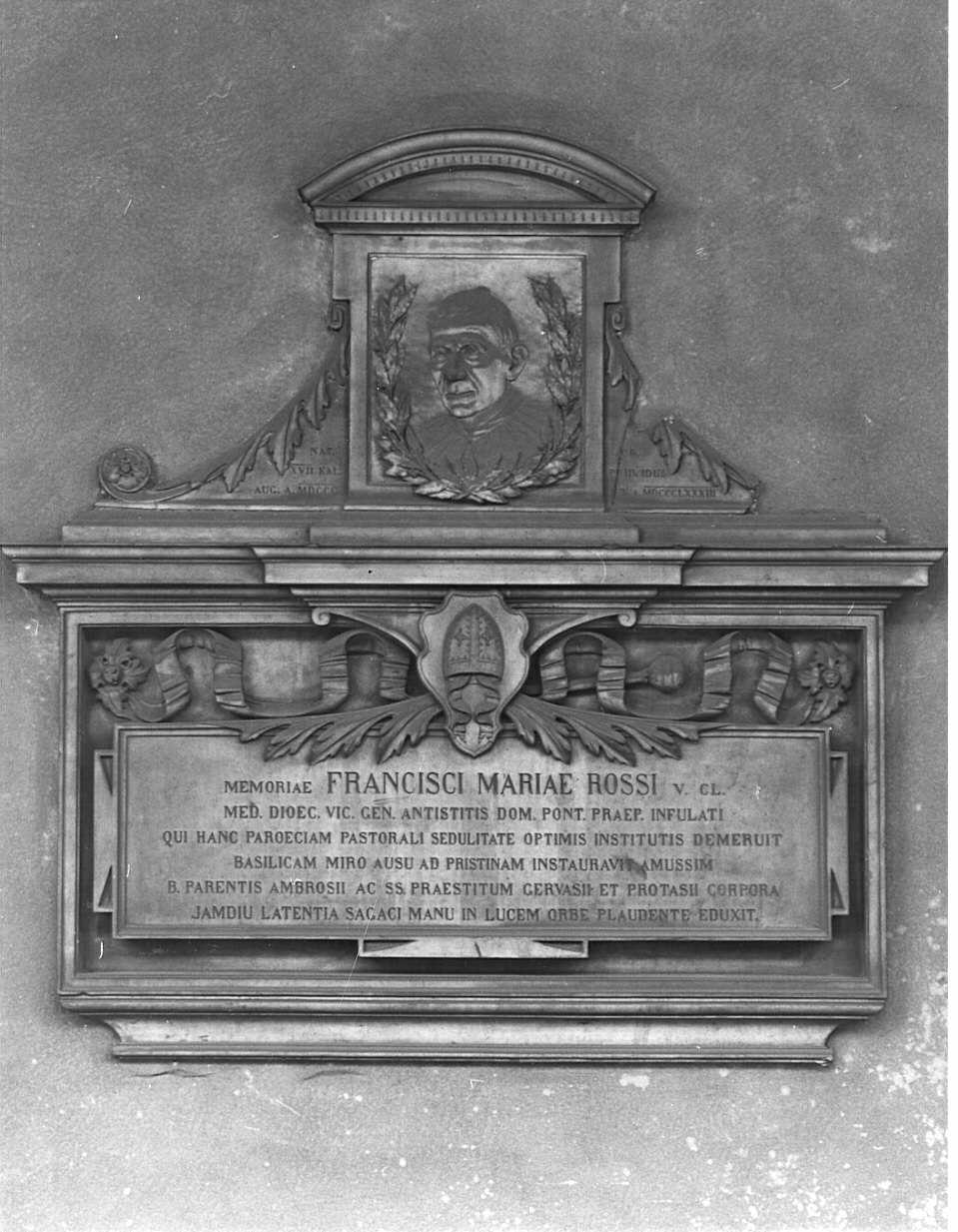 lapide commemorativa, opera isolata - bottega lombarda (sec. XIX)