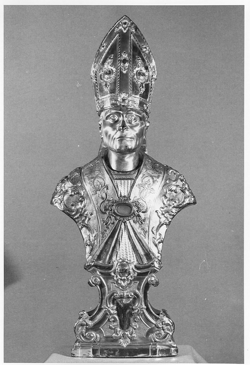 Santo vescovo (reliquiario - a busto, serie) - bottega lombarda (sec. XVIII)