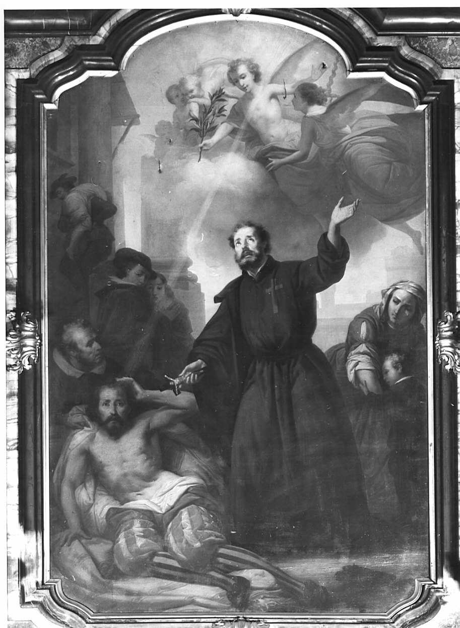 Miracolo di San Camillo de Lellis (dipinto, elemento d'insieme) di Valtorta Gaetano (sec. XIX)