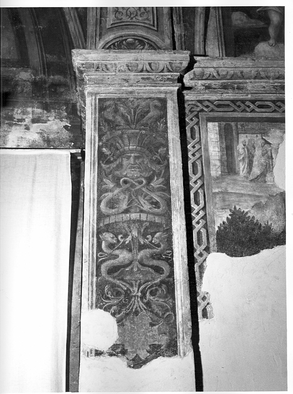 motivi decorativi a grottesche (decorazione pittorica, frammento) - ambito lombardo (sec. XVI)